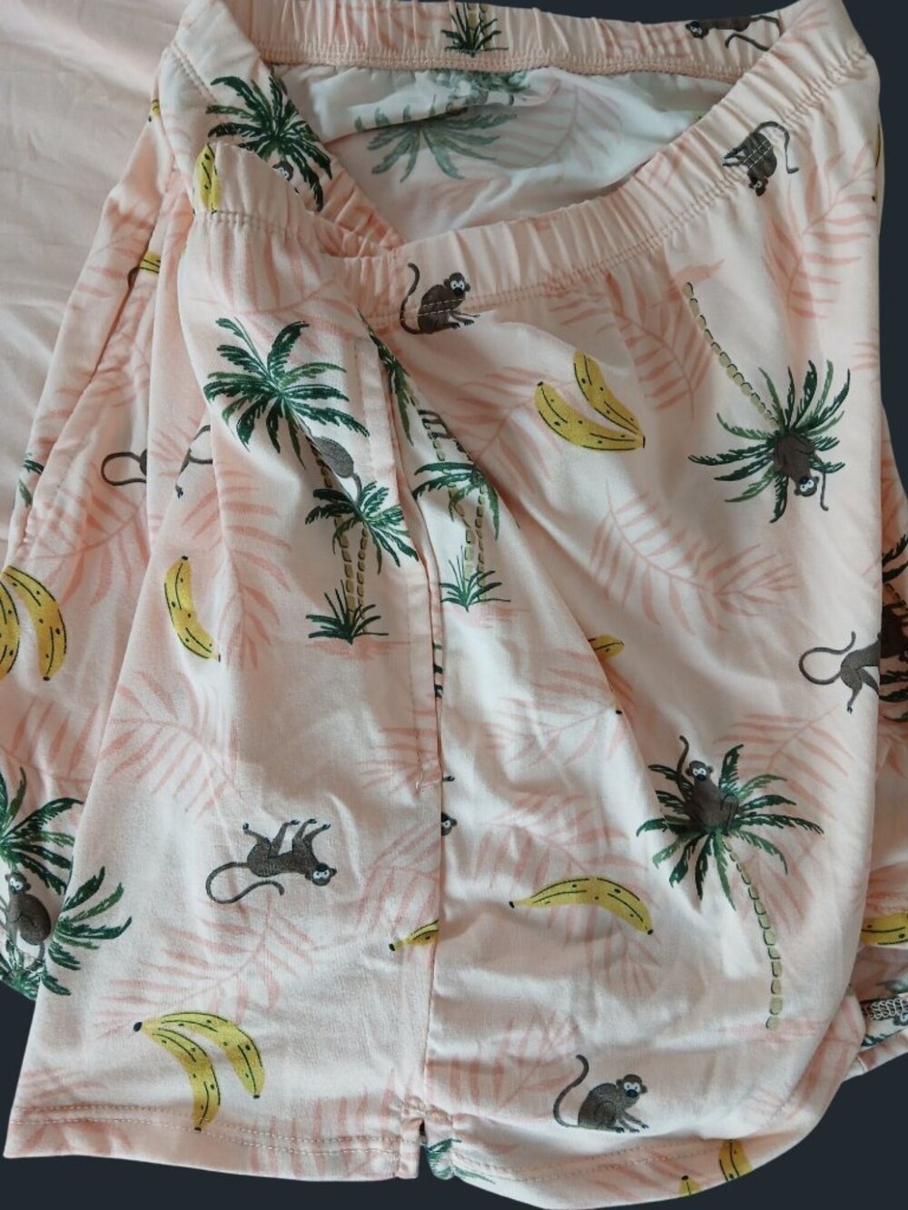 JoySpun Womens Peach Jungle Print Tank Top Shorts Pajamas XL Recycled Poly NWT - Picture 4 of 14